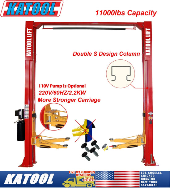 KATOOL KT-M110 2 Post Lift Auto/Car lift 11000lb Truck Hoist Super Quality