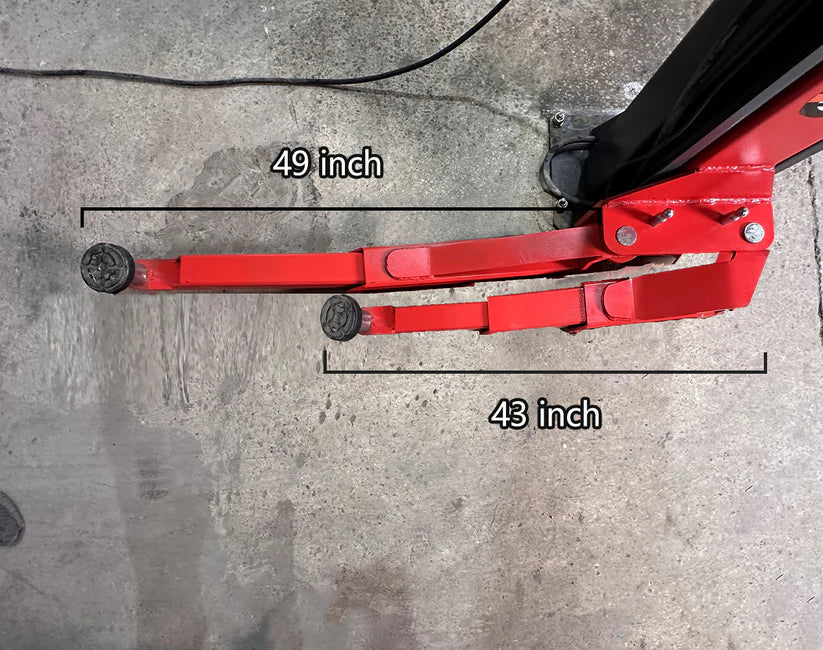 KATOOL KT-AS110D 11,000lb 2-Post Asymmetrical Clearfloor Lift Single Release