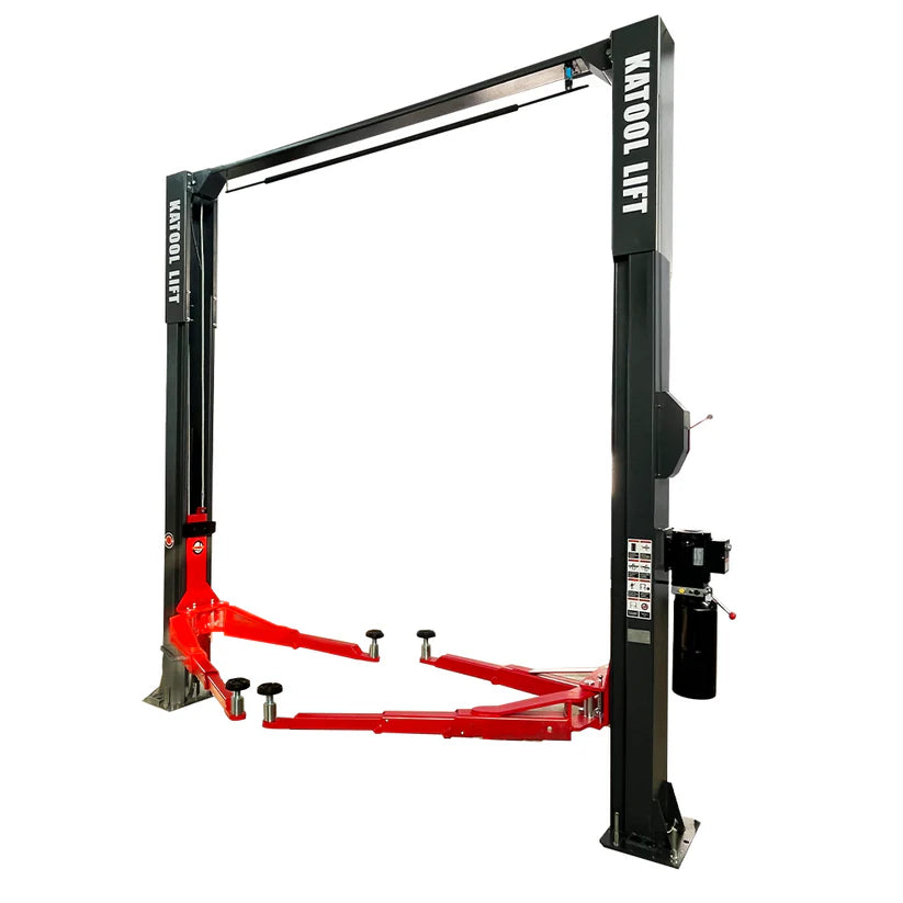 KATOOL KT-AS110D 11,000lb 2-Post Asymmetrical Clearfloor Lift Single Release