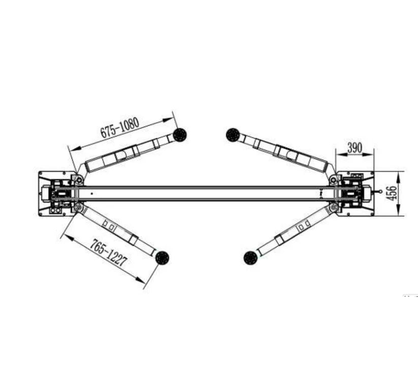 KATOOL KT-AS110D 11,000lb 2-Post Asymmetrical Clearfloor Lift Single Release