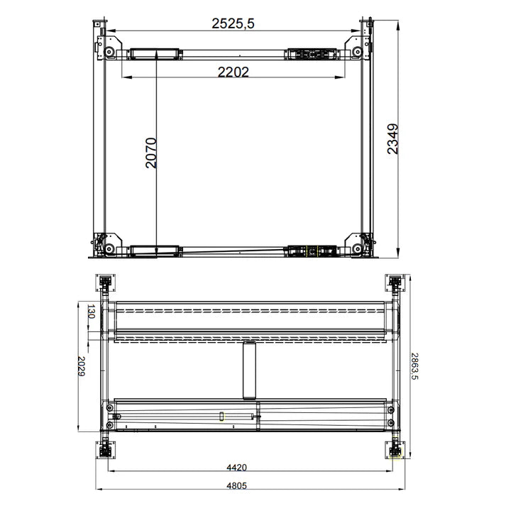 9500lbs 4 Post Lift with Moving Kits/Caster Aluminum Ramp Extra Height Four Post Lift 79" Lifting Height Storage Service Lift Home Parking Lift, 110v, 4H950