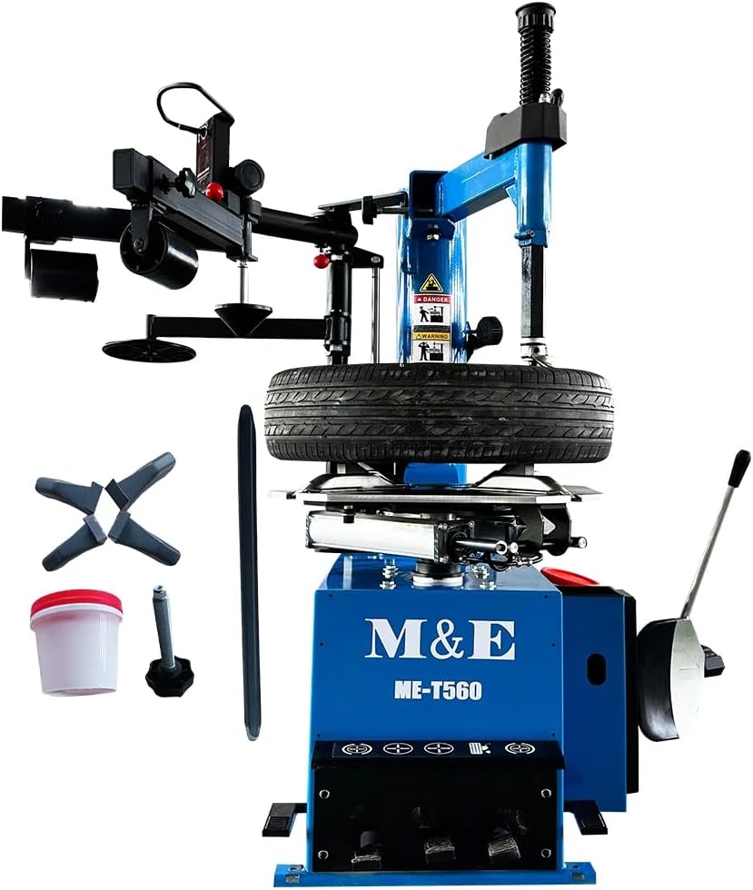 ME-T560 Tire Changer Machine with Auxiliary Arm 24" Turn Table 2.0HP Bead Blaster and ME-B620T Wheel Balancer Machine Tire Repair Wheel Changers Combo (ME-T560 & ME-B620T)