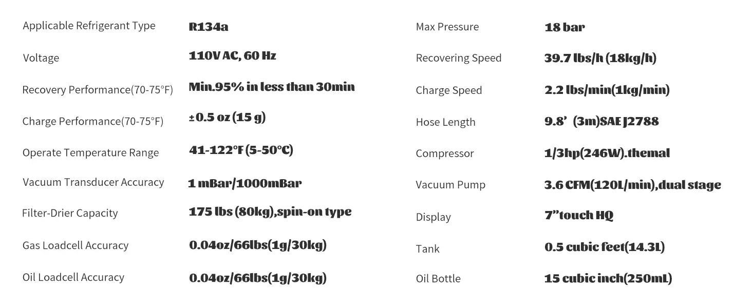 KATOOL AC1800 Fully Automatic R-134A A/C Recovery, Recycle & Recharge Machine – Dual Tank HVAC Unit
