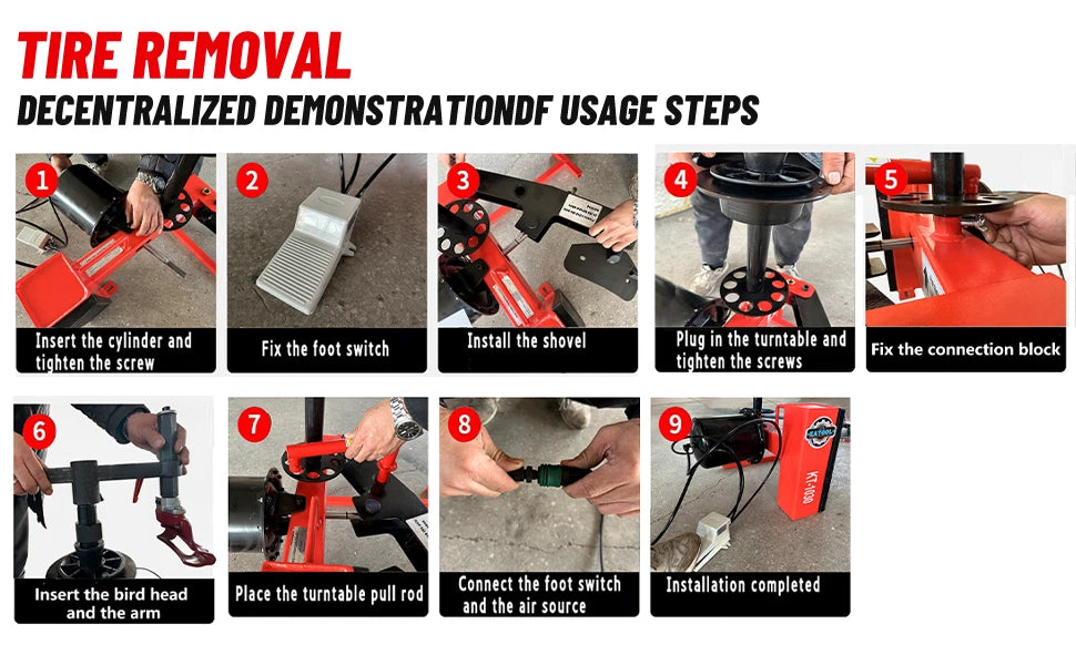 KATOOL KT-1030P Mini Tire Changer Machine 10-21 Inch for Road Rescue