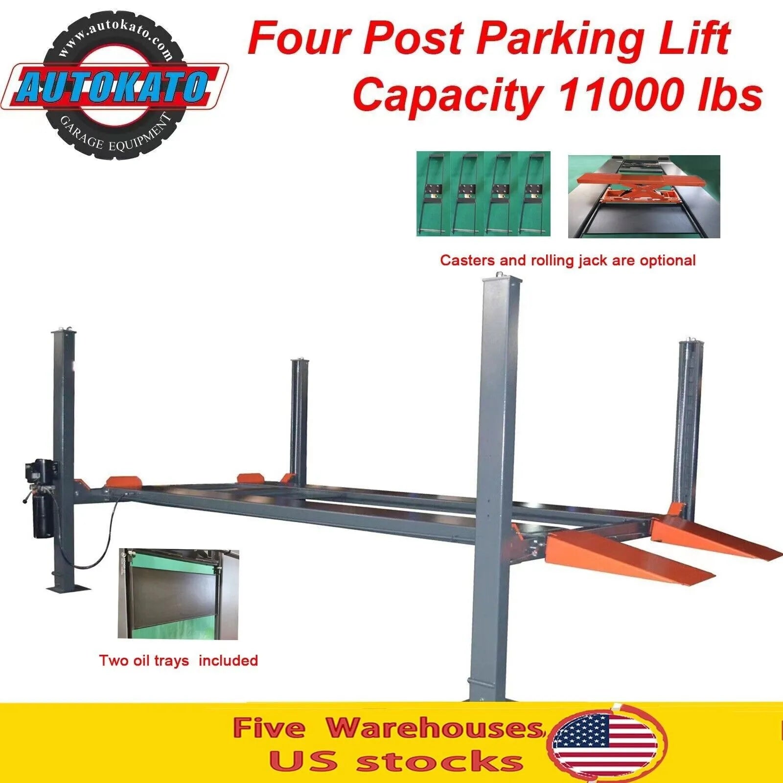 KATOOL KT-4H110 Heavy Duty Four Post Lift Car Auto lift 4 Post Parking Lift
