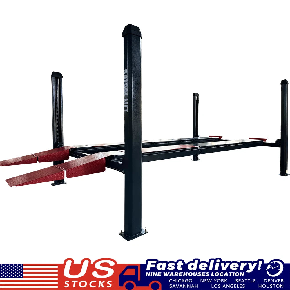 KATOOL 12000lbs 4 Post Lift Storage Service Car Lift KT-4H120 Parking Lift Workshop Repair 220V