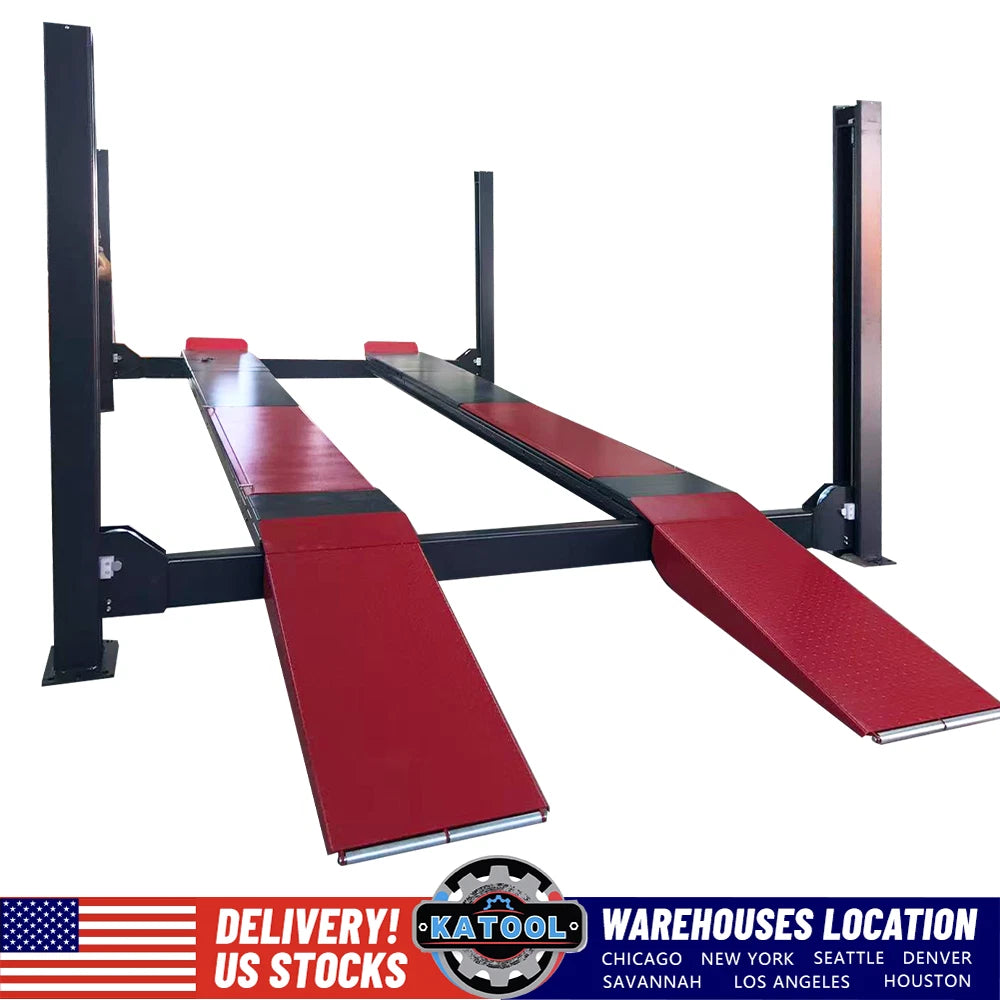 KATOOL 12000lbs 4 Post Lift Storage Service Car Lift KT-4H120 Parking Lift Workshop Repair 220V