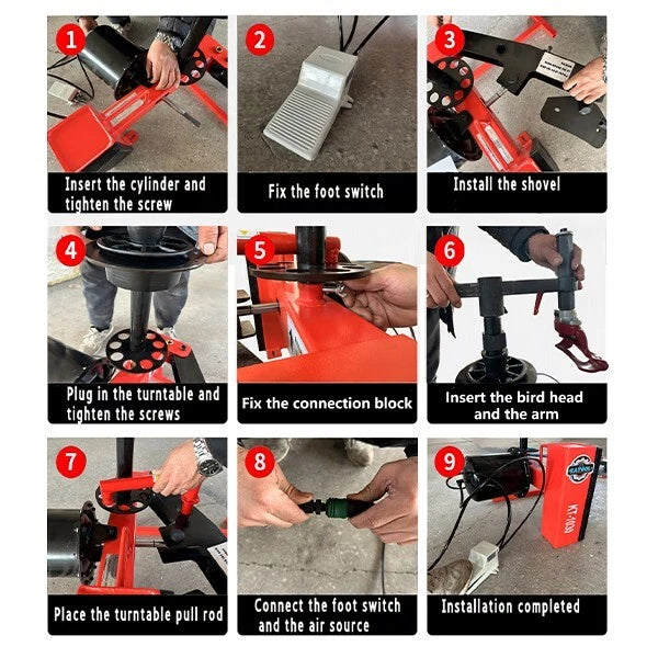 KATOOL KT-1030P Mini Tire Changer Machine 10-21 Inch for Road Rescue