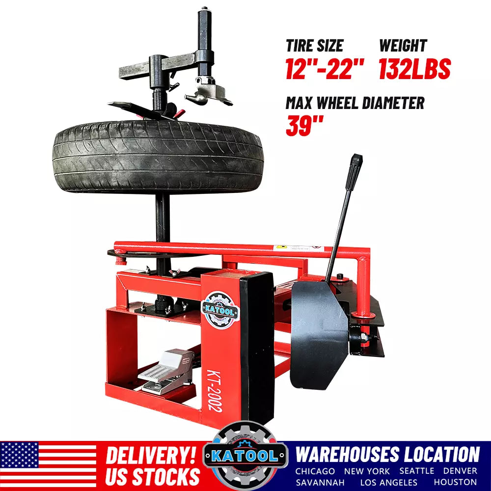 KT2002 Mini Tire Changer Machine 39 Inch Air Bead Breaker No Anchor Portability Fit for Road Rescue, Mobile Car Repair
