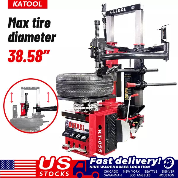 KATOOL Vertical Tire Changer KT-855 and Wheel Balancer KT-B760 Tires Machine