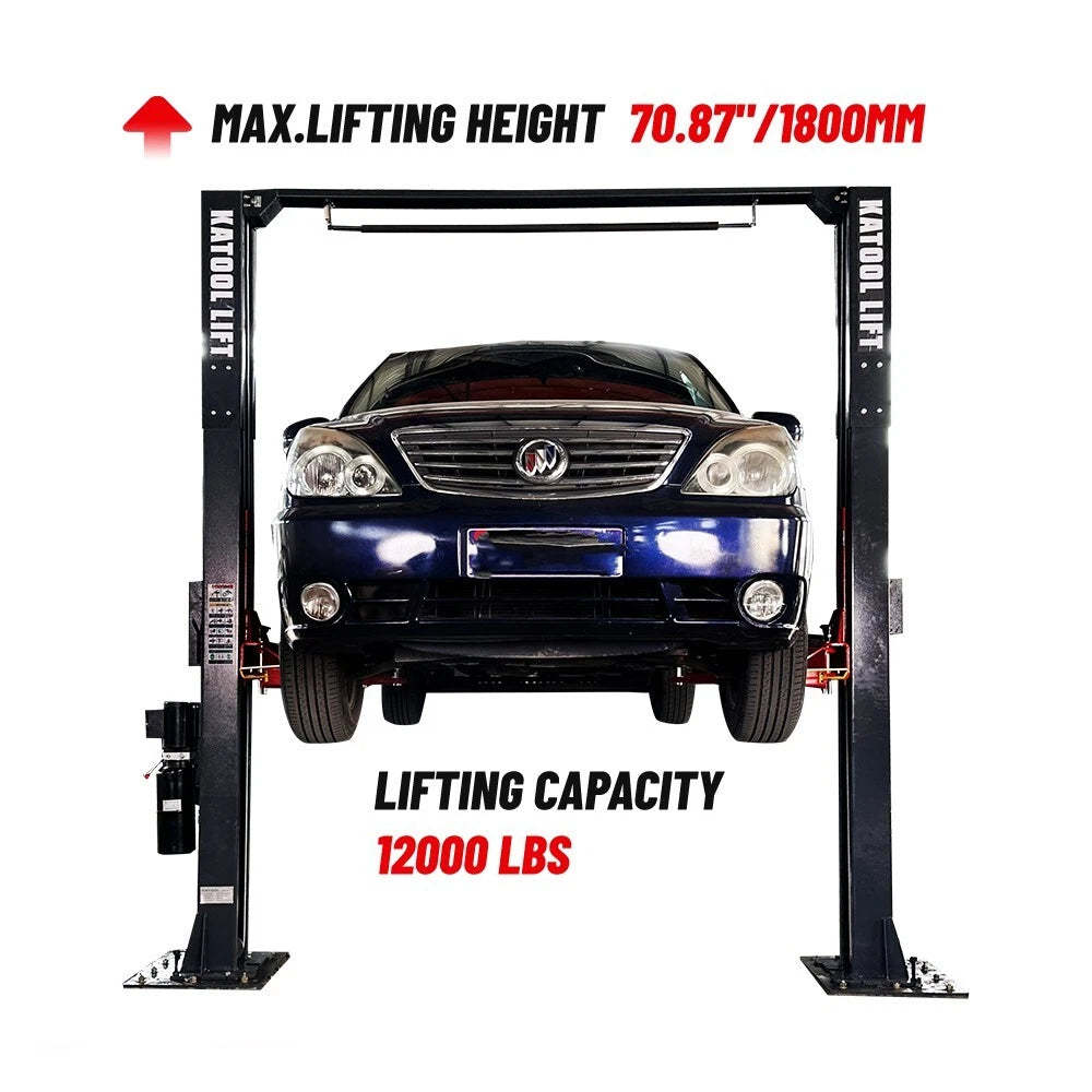 KATOOL KT-AM120SD 4.0HP 12000lbs Single Point Lock 2 Post Lift 220V Car Lift Auto Lift